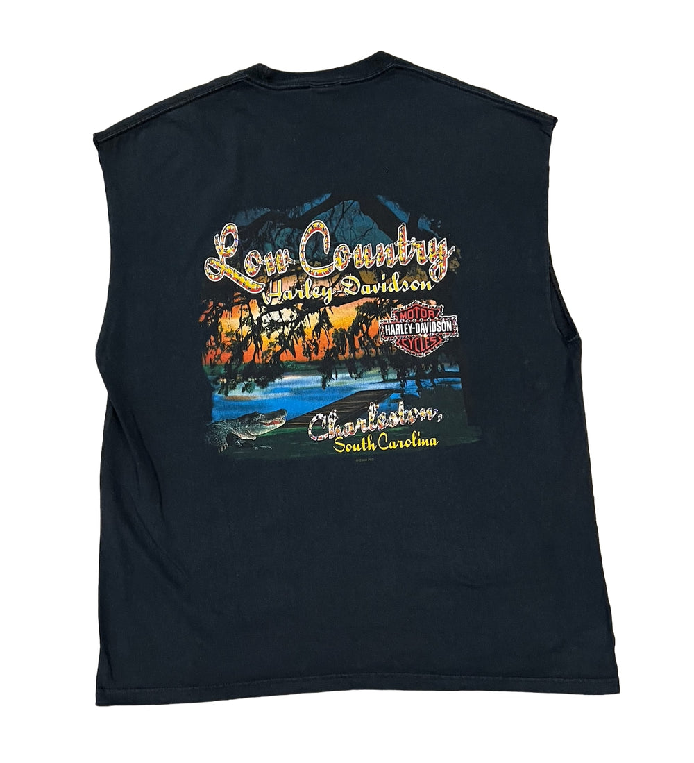 Harley Davidson 'Low Country' Rhinestone Vintage Cutoff