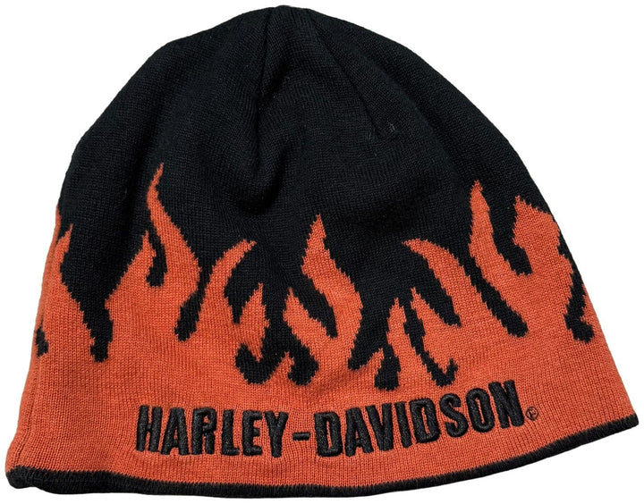 Harley Davidson 'Flaming' Black Beanie