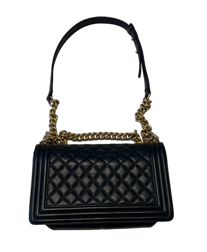 Chanel 'Black' Lamb Skin Medium Boy Bag