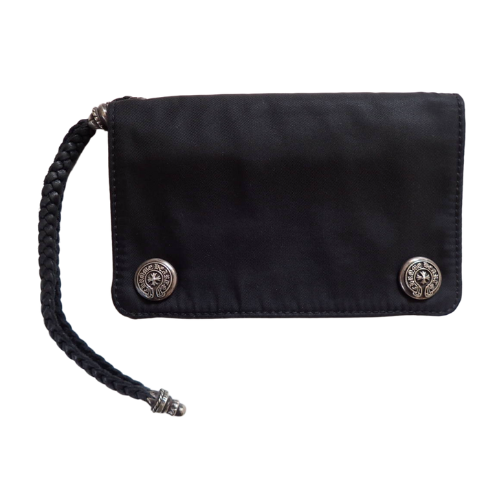 Chrome Hearts '2 Zip Horseshoe Button' Nylon Wallet