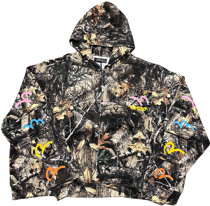 Happy Memories Don't Die HMDD 'Camo' Pocket Zip Up Hoodie