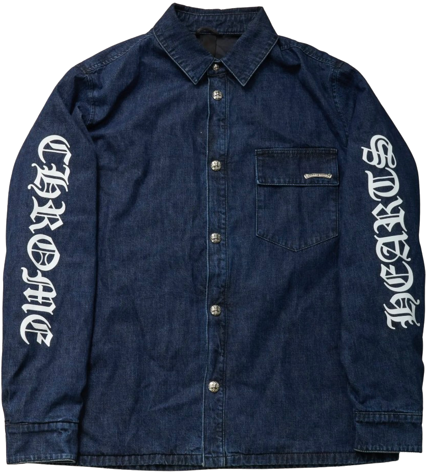 Chrome Hearts Blue/White Script Padded Denim Jacket