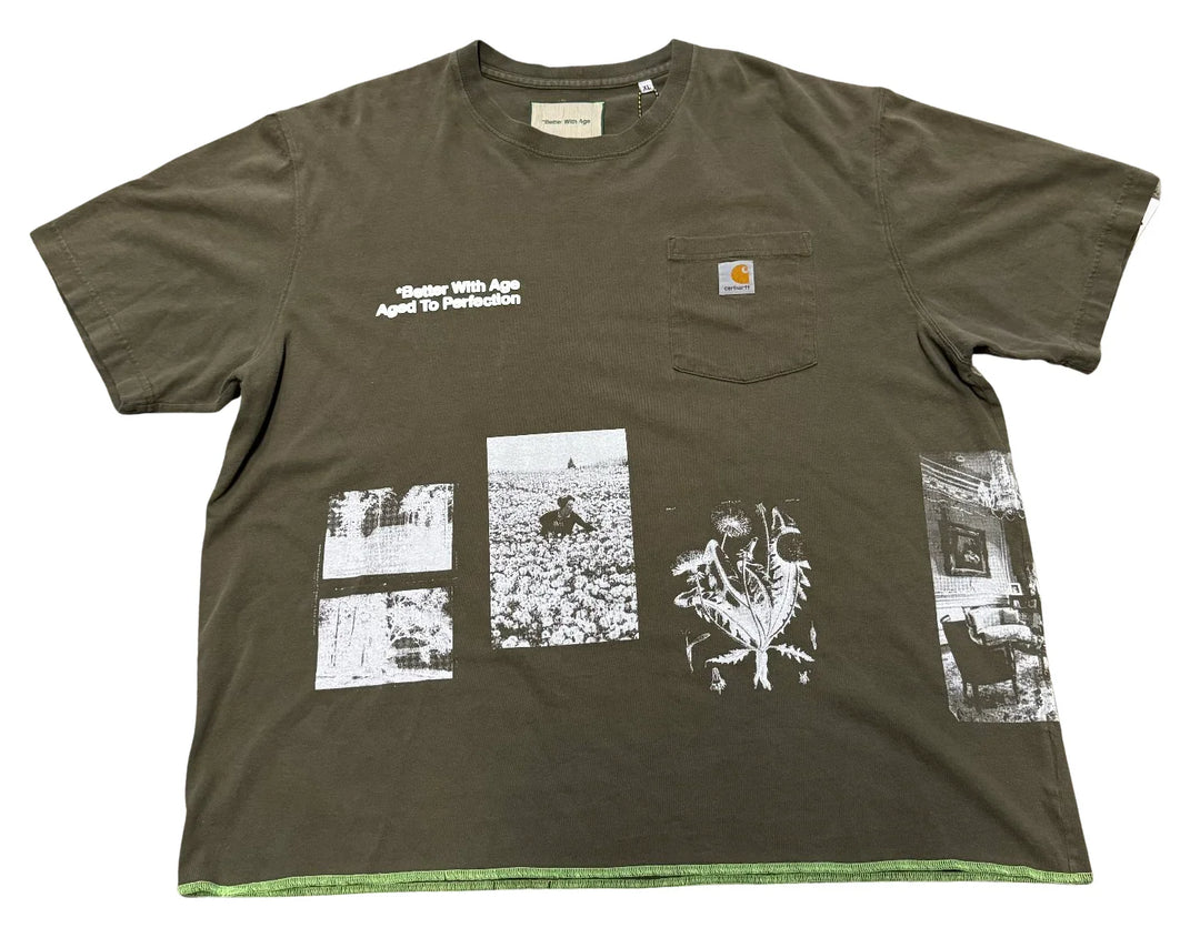 *Better With Age 'Gallery' Vintage Carhartt Olive Green Cropped Tee