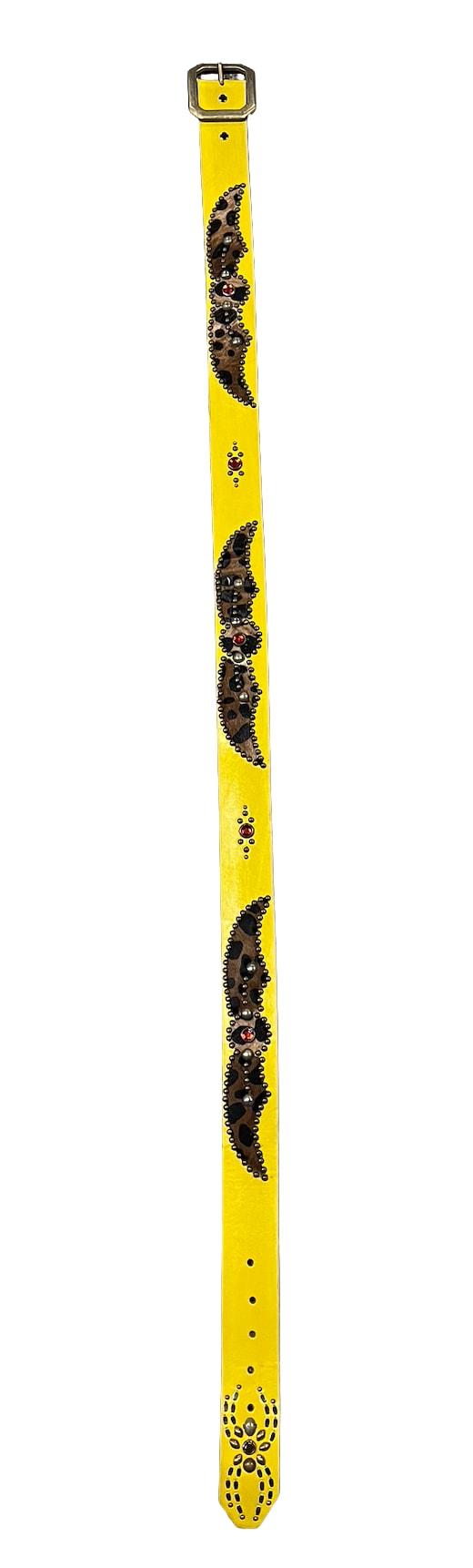 Studded 'Leopard Print' Yellow Belt