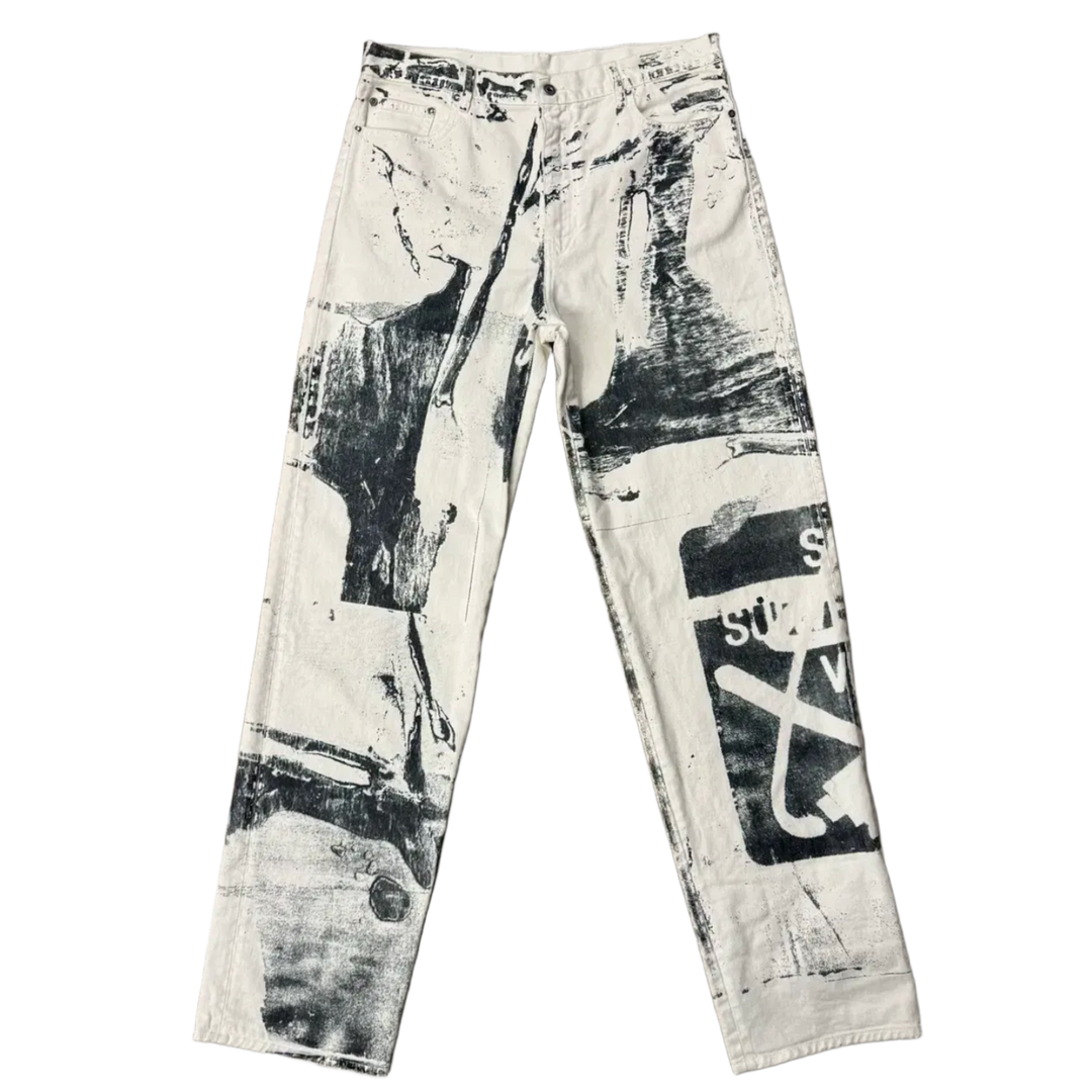 Off White 'Pablo Tomek' White Print Jeans