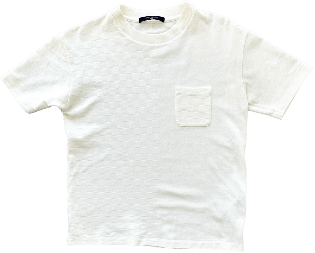 Louis Vuitton 'Half Damier' White Pocket Tee