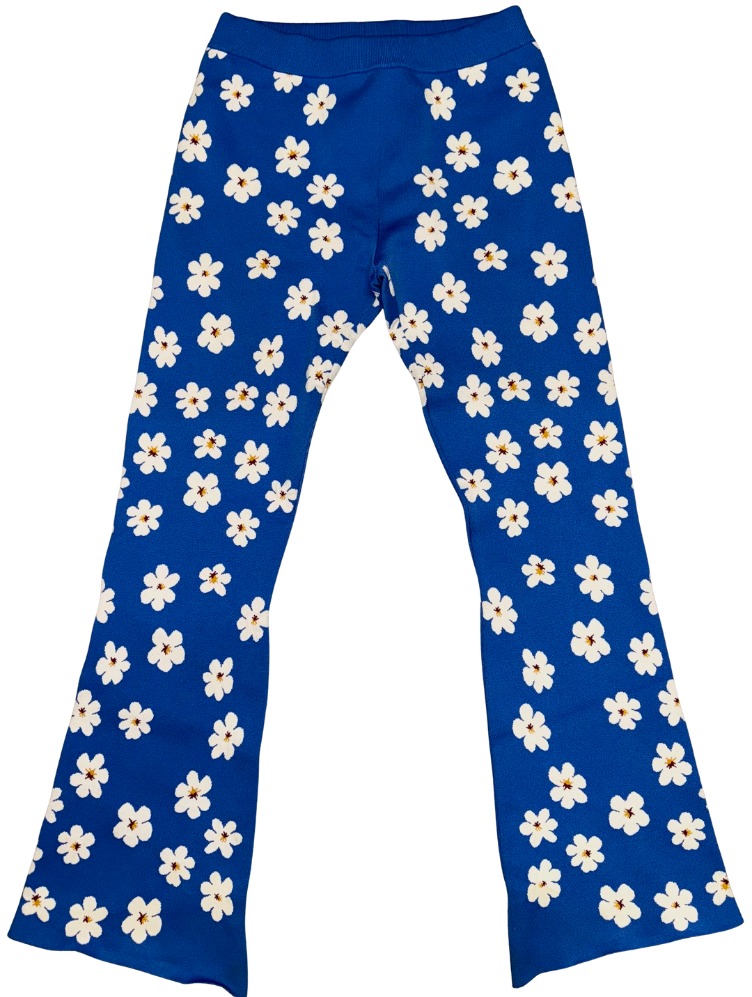 Marni 'Blue' Flower Cotton Flare Sweatpants