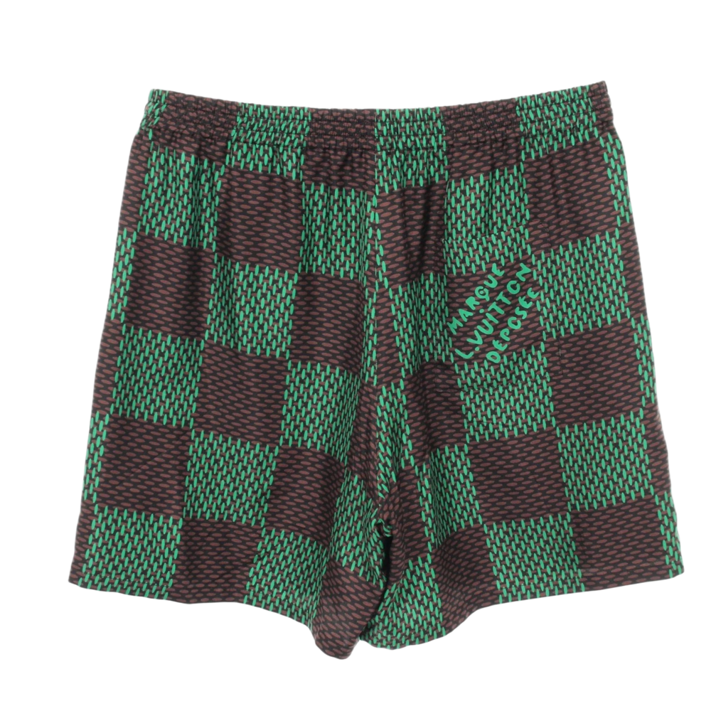 Louis Vuitton Damier Silk Shorts Jolly Green