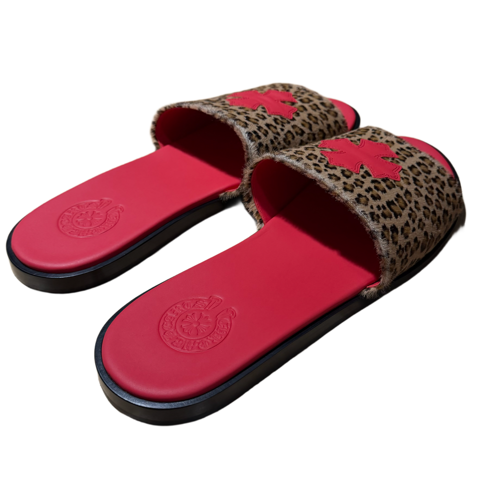Chrome Hearts 'Cheetah/Red' Slides