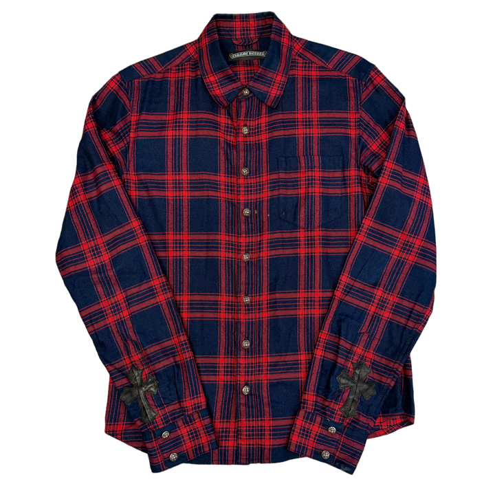 Chrome Hearts 'Navy and Red' Cuff Patch Flannel