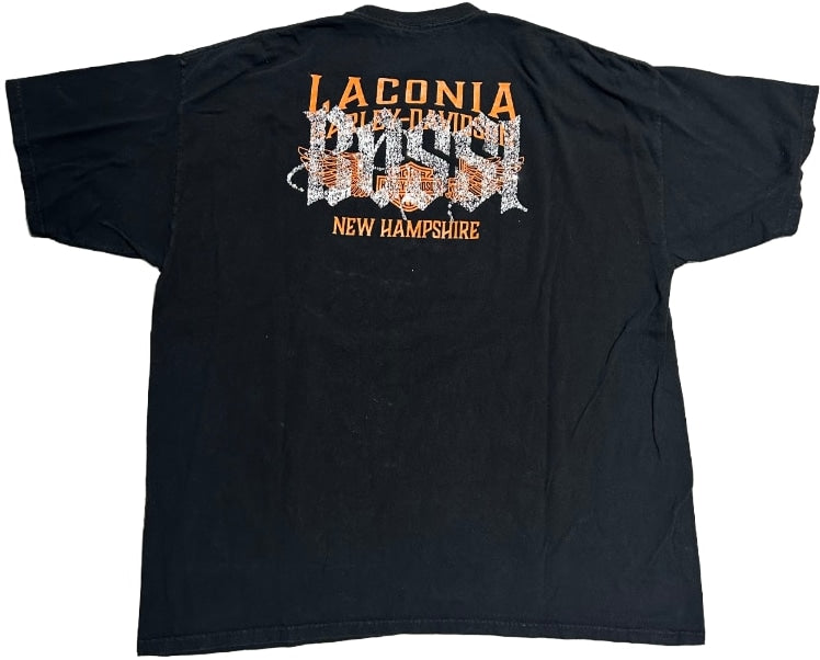 Bossi 'Orange/Grey Skull' Rhinestone Vintage Tee