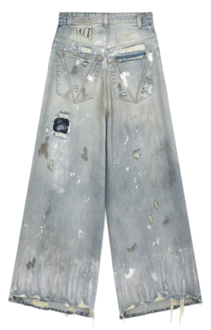 Vetements 'Thrashed' Baggy Blue Jeans