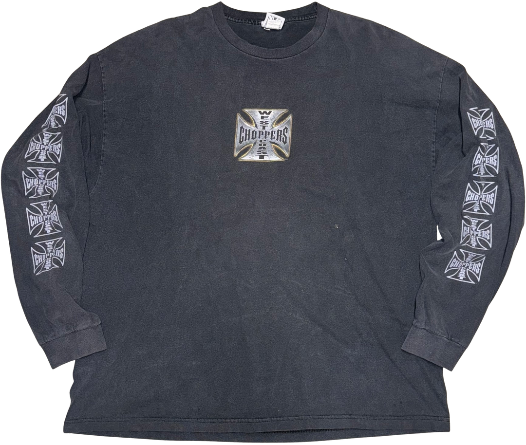 West Coast Choppers 'Flame Bike' Vintage Black Longsleeve Tee