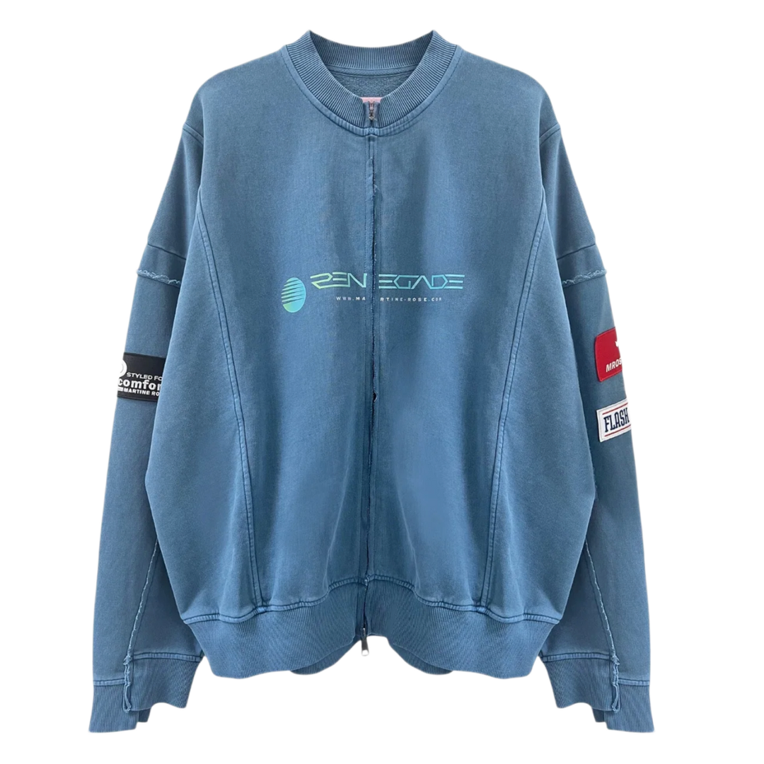 Martine Rose 'Blue' Zip Up Sweatshirt