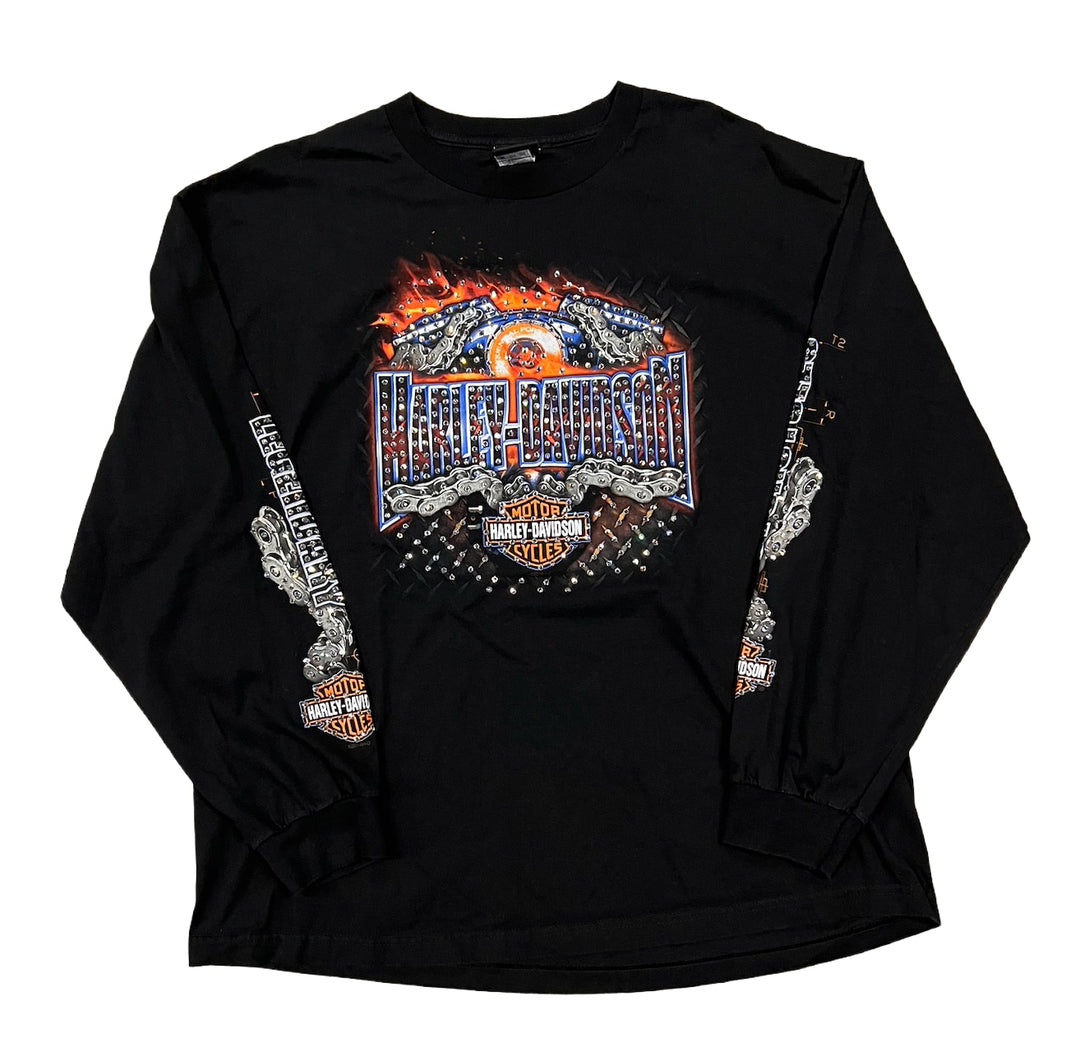 Harley Davidson 'Boston' Rhinestone Vintage Longsleeve