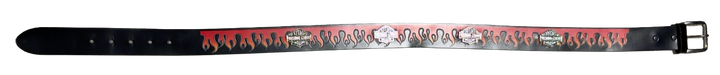 Black Flame Harley Davidson Pin Leather Belt