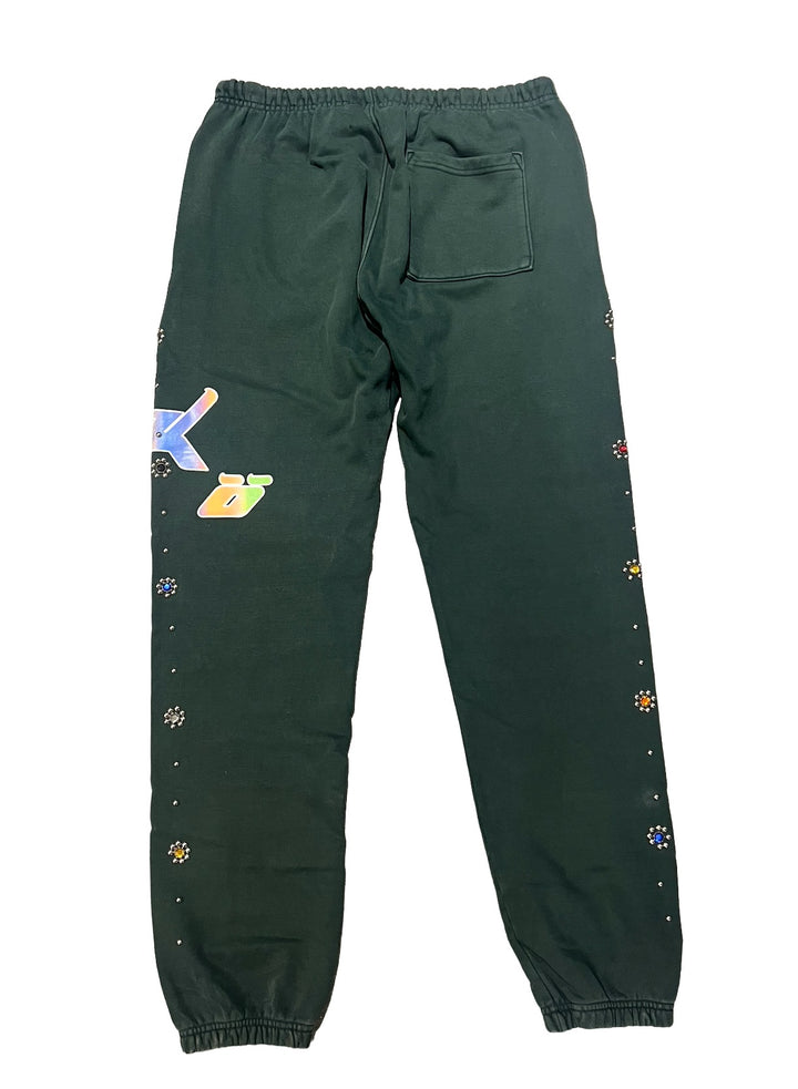 Satoshi Nakamoto x Sicko 'Green' Studded Sweatpants