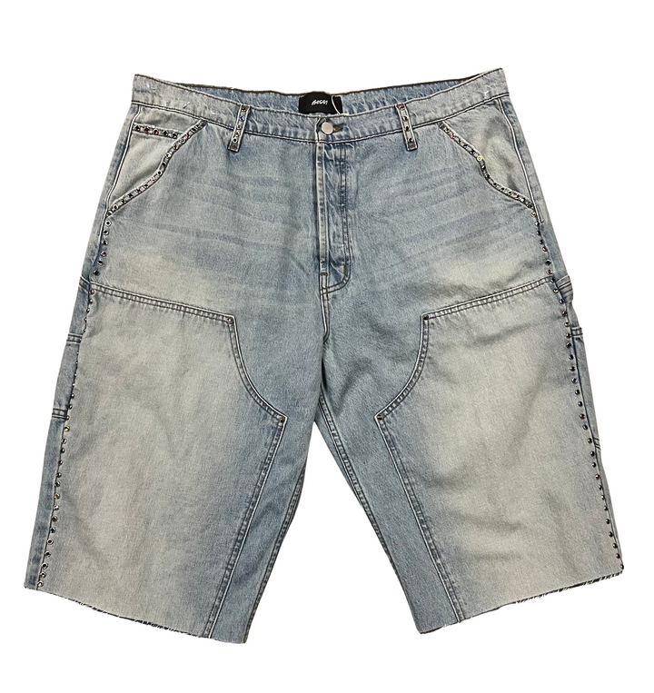 Bossi 'Multi-Color Studded' Light Wash Denim Shorts