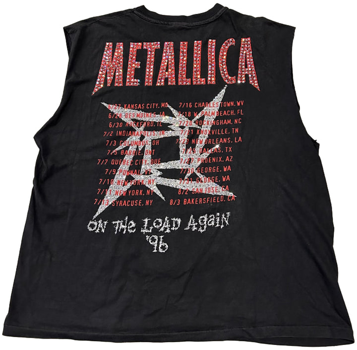 Metallica 'On The Load Again '96' Vintage Rhinestone Cutoff Tee