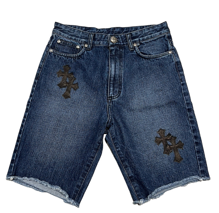 Chrome Hearts '7 Patch' Denim Blue Shorts