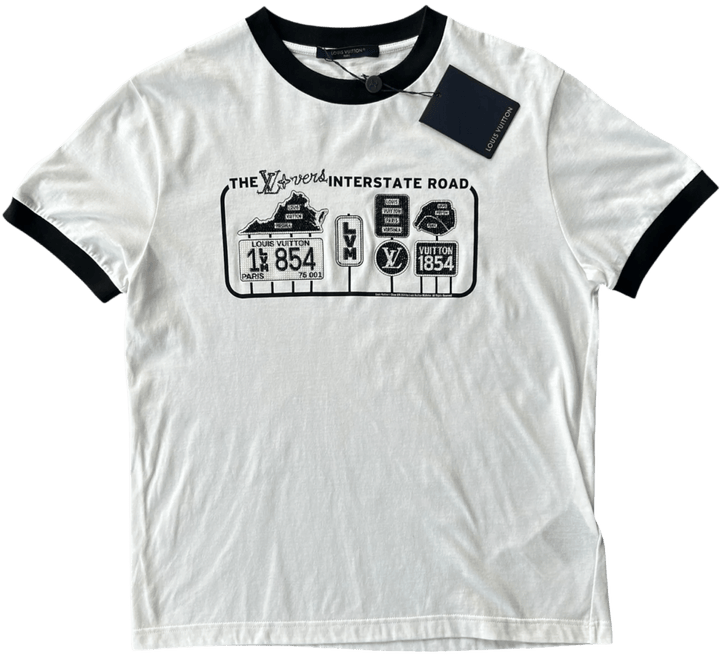 Louis Vuitton 'LV Lovers Interstate' White Tee