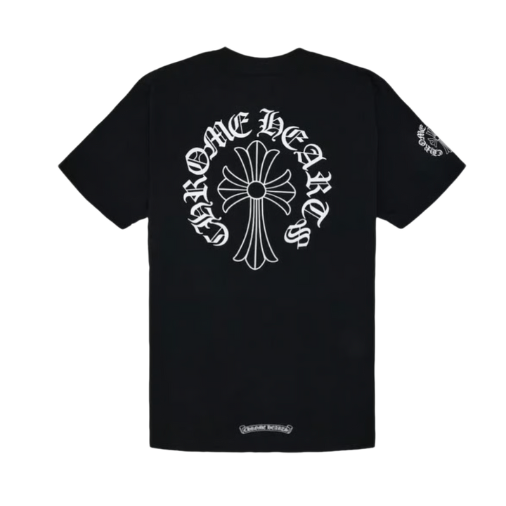 Chrome Hearts 'Black' Script Collar With Cross Pocket Tee