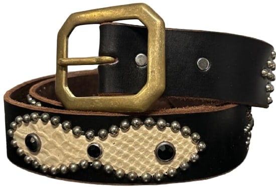 Studded 'Infinity White Aligator' Belt