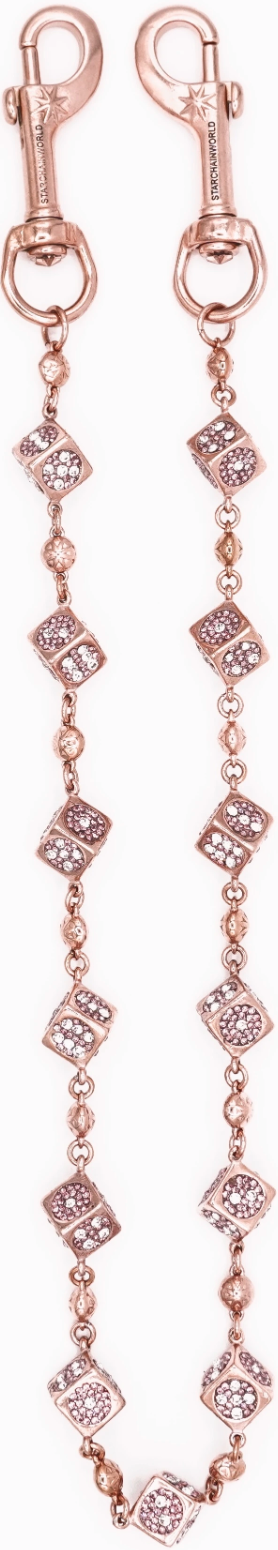 Starchain World 'Dice' 26.5in Rose Gold Wallet Chain