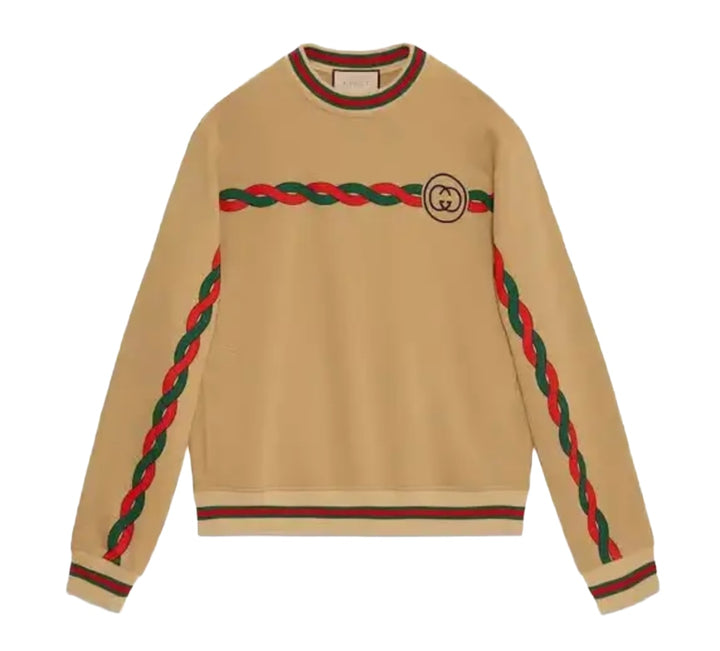 Gucci 'Interlock Logo' Tan Crewneck