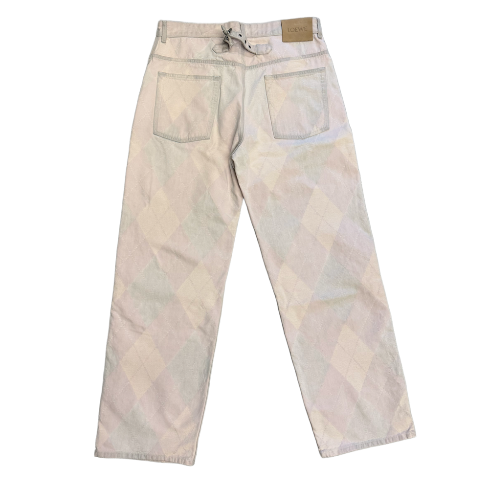 Loewe 'Beige' Diamond Print Jeans