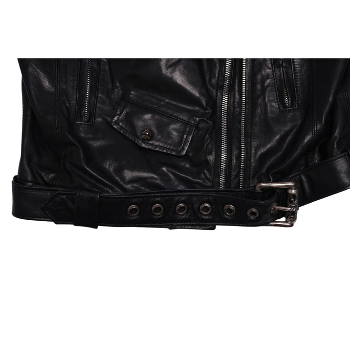 Chrome Hearts Women's 'Las Vegas Exclusive' Leather Black Biker Jacket