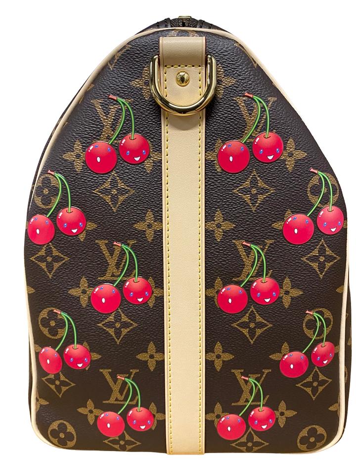 Louis Vuitton x Takashi Murakami '45 Brown Monogram' Cherry Keepall Bandouliere