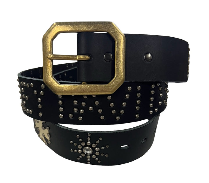 Studded 'Harley Davidson' White Iron Cross Belt