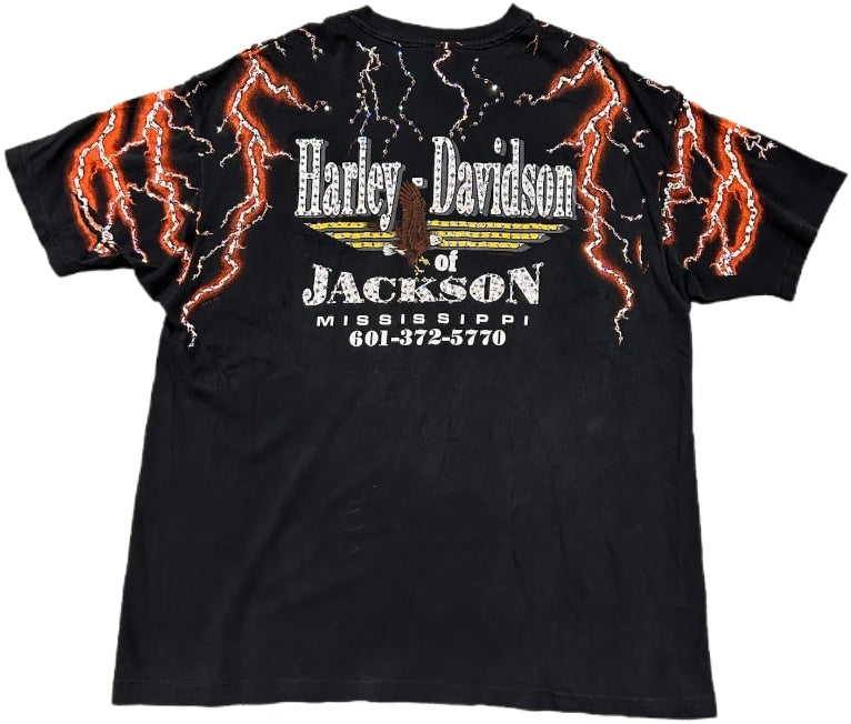 Harley Davidson 'Jackson Orange Voltage' Rhinestone Vintage Tee