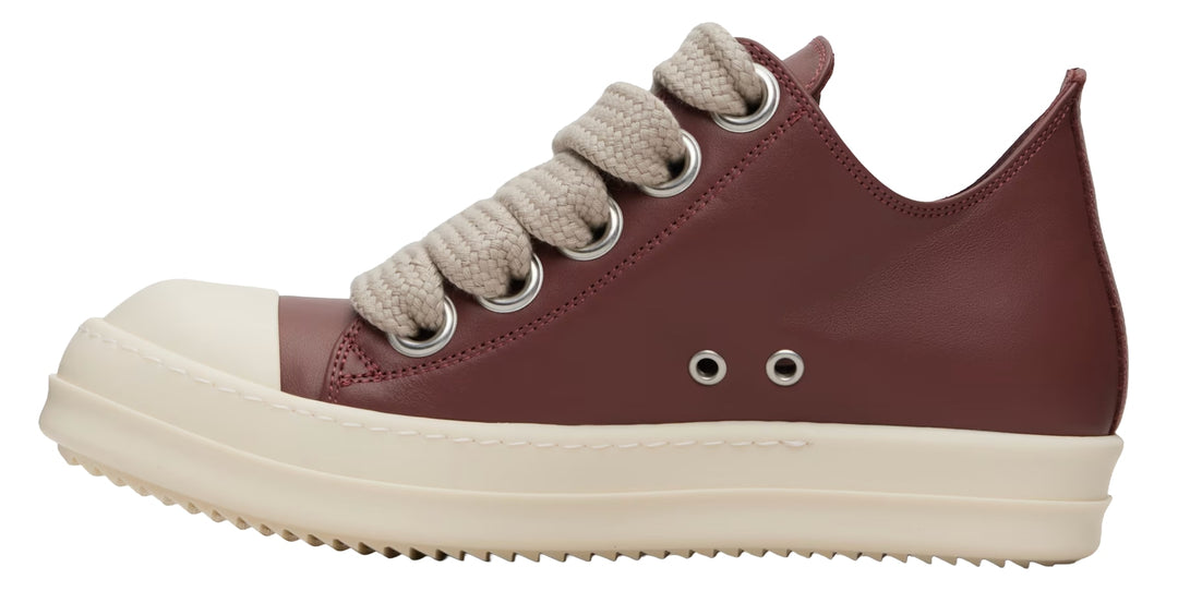 Rick Owens 'Rosewood/Milk' Jumbo Lace Low Sneakers