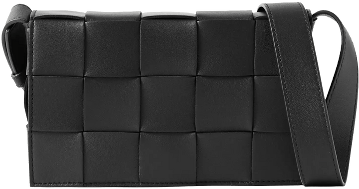 Bottega Veneta 'Black' Small Leather Cassette Intrecciato Shoulder Bag