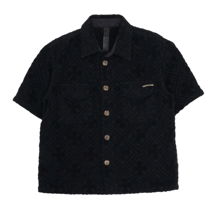 Chrome Hearts 'Terry Cloth' Black Button Up Towel Shirt