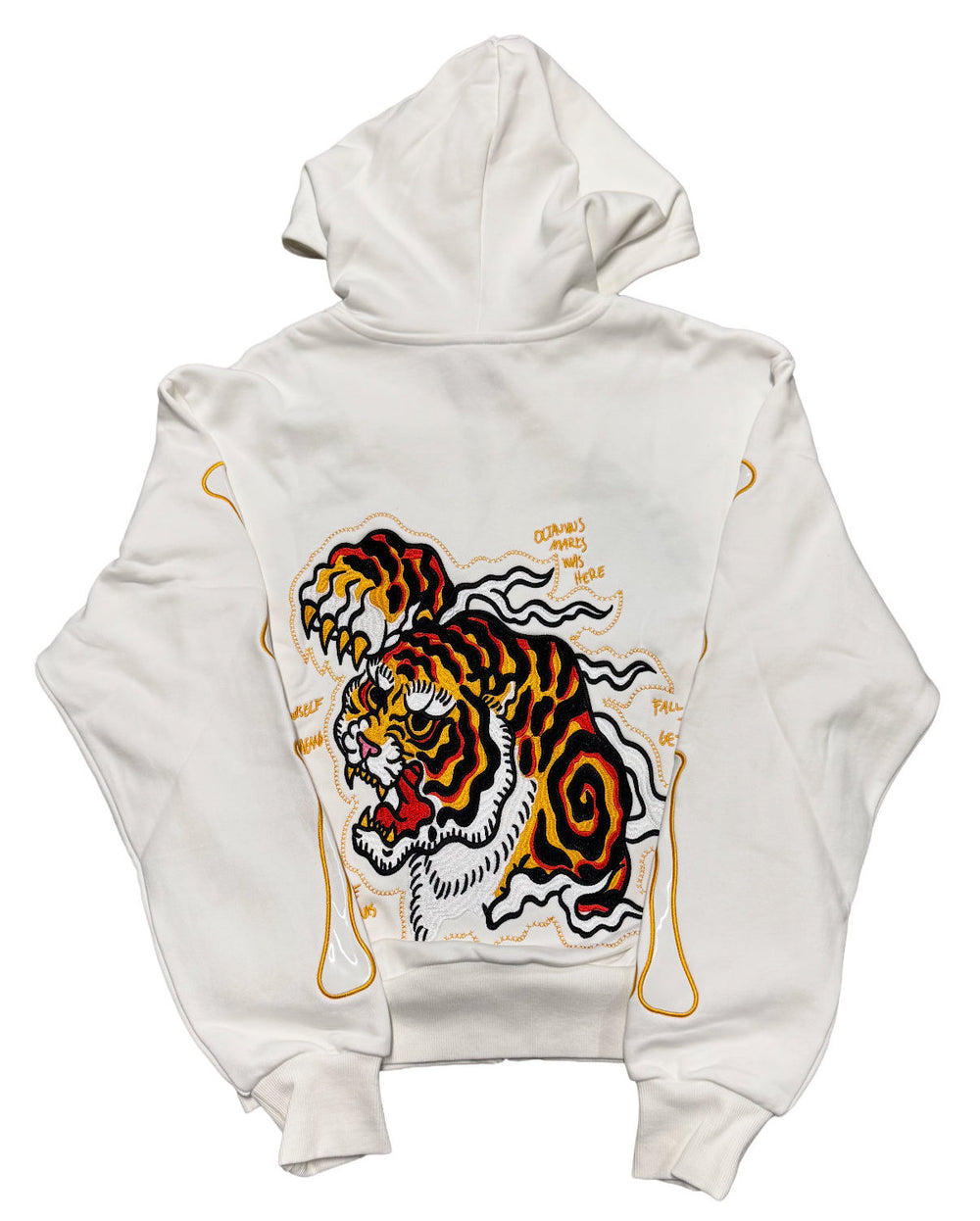 Octavious Marks 'White' Ying Yang Bone Zip Up Hoodie