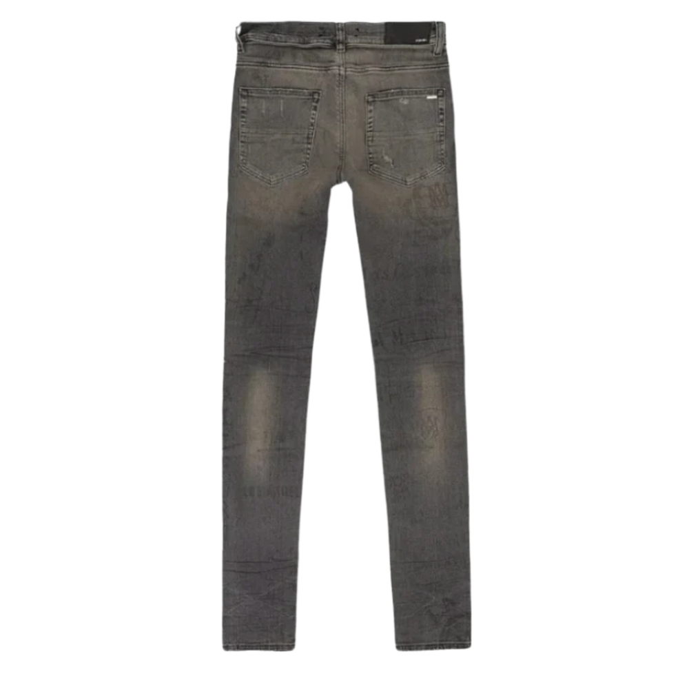 Amiri 'Grey' Millitary Stencil Jeans