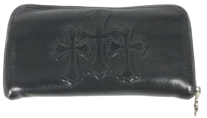 Chrome Hearts 'Black' Triple Cross Leather Wallet