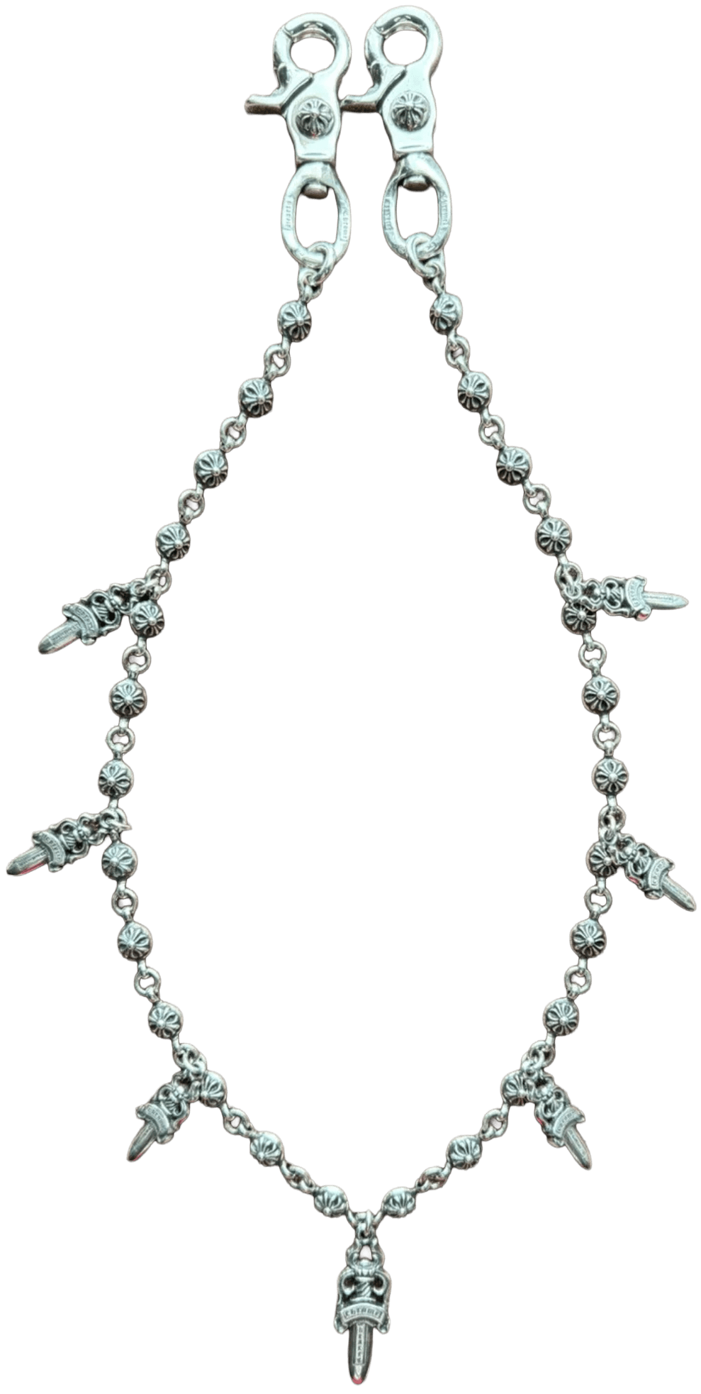 Chrome Hearts 'Dagger Charm' Crossball 26in Wallet Chain