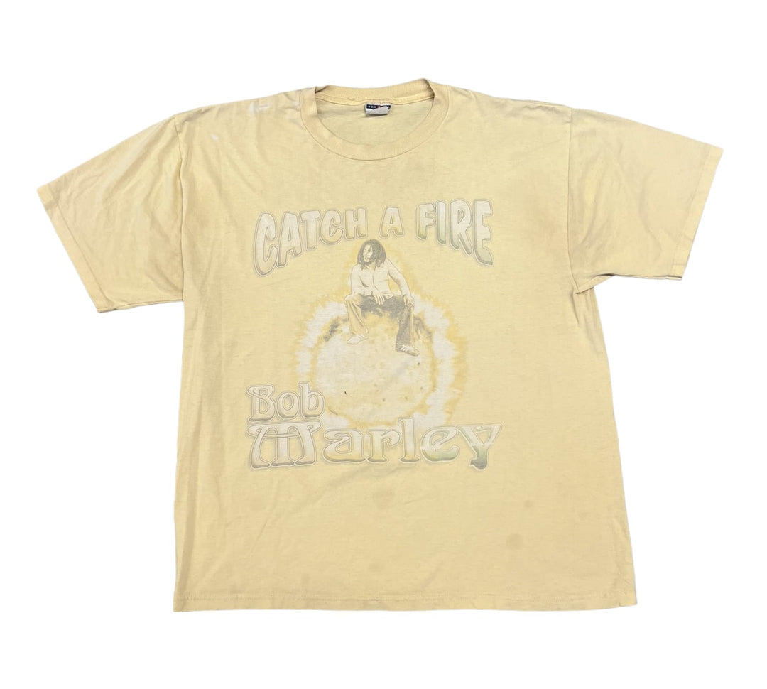 Bob Marley 'Catch Fire' Yellow Vintage Tee