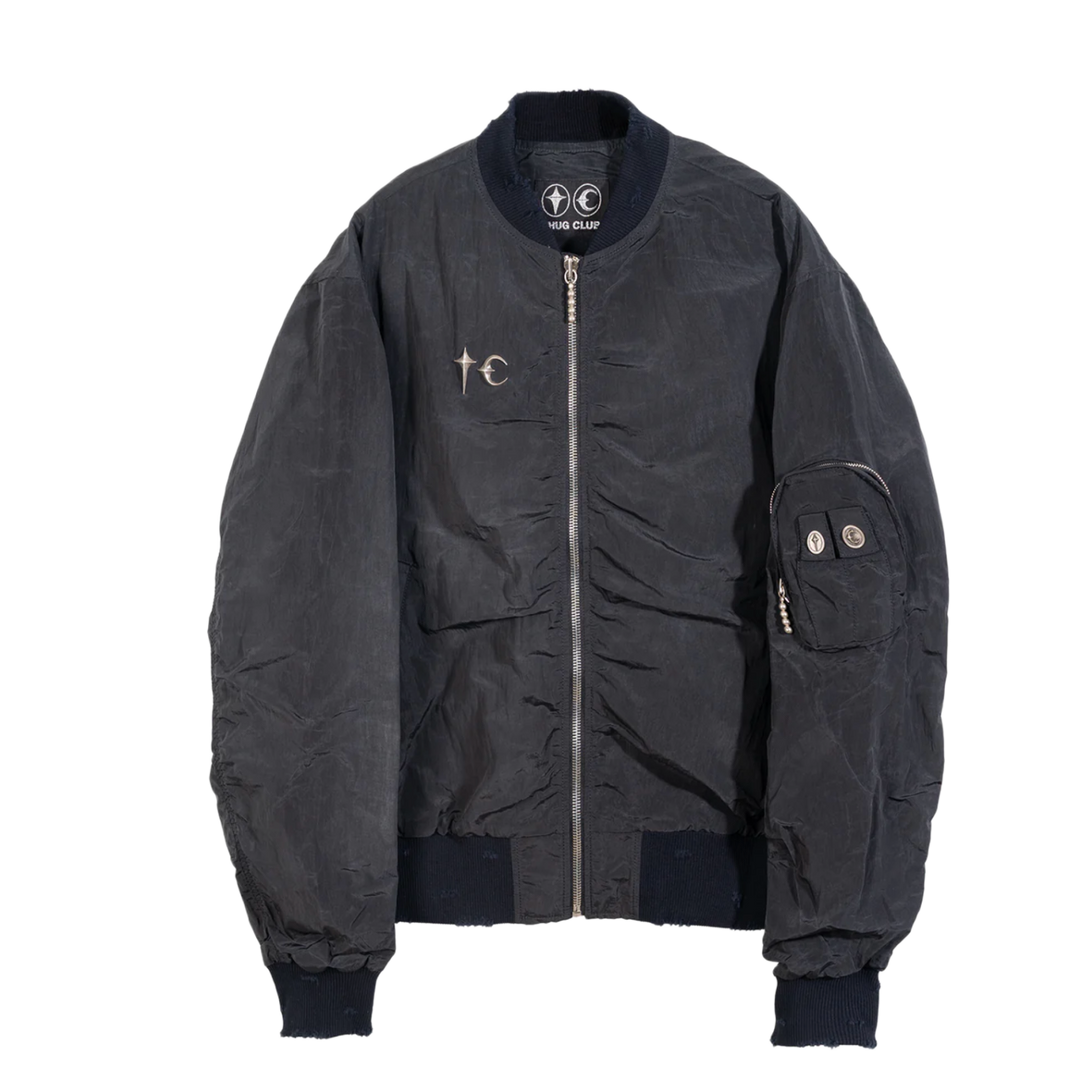 Thug Club 'Scarred Charlie' Black Bomber Jacket