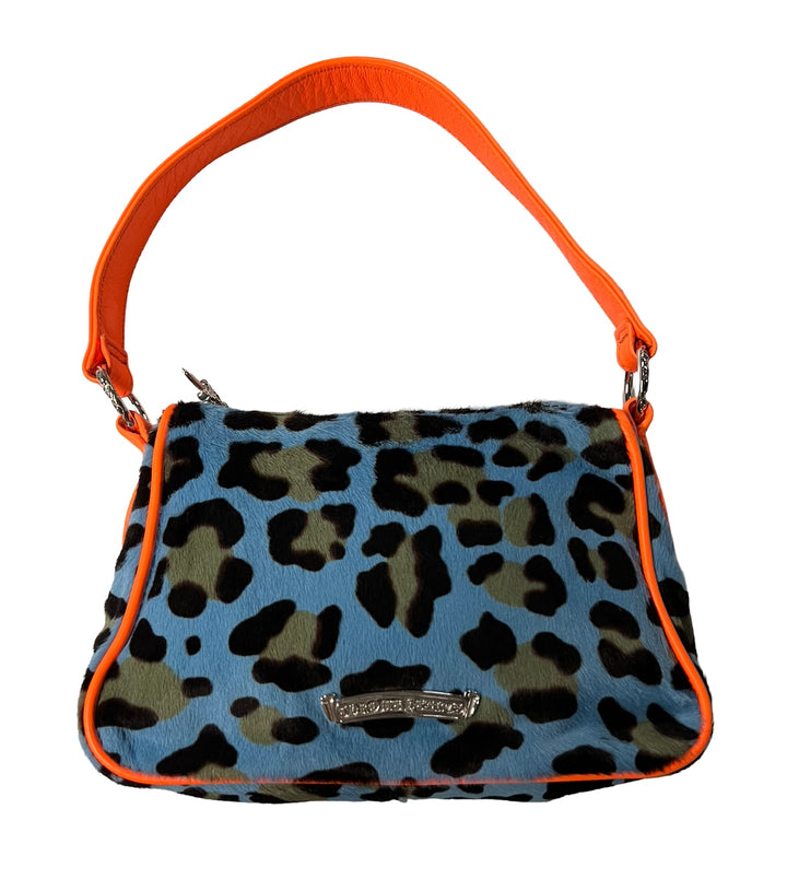 Chrome Hearts 'Blue Leopard' Pony Hair Chicken Nugget Bag
