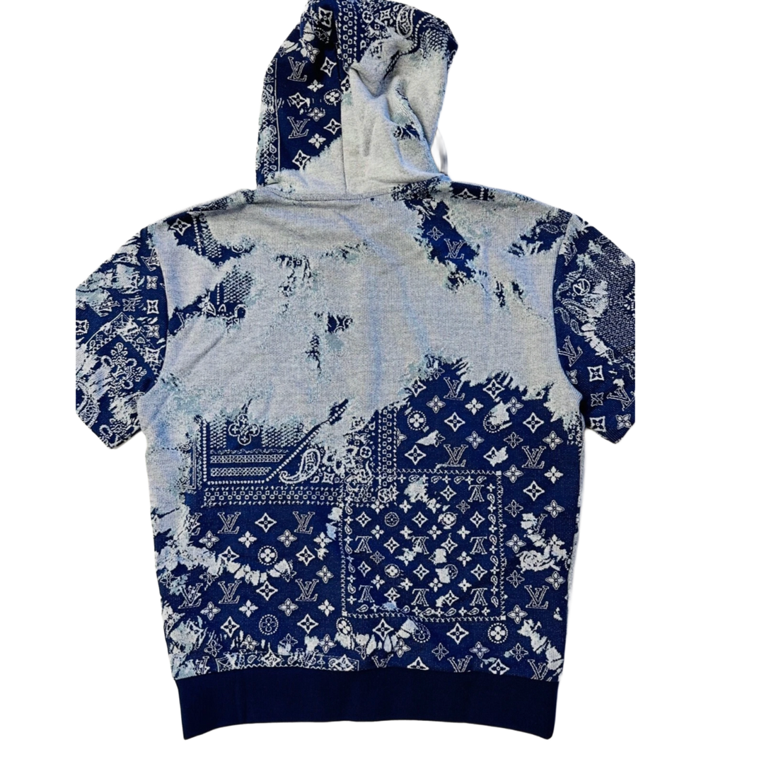 Louis Vuitton Monogram Bandana Short Sleeve Hoodie in Blue