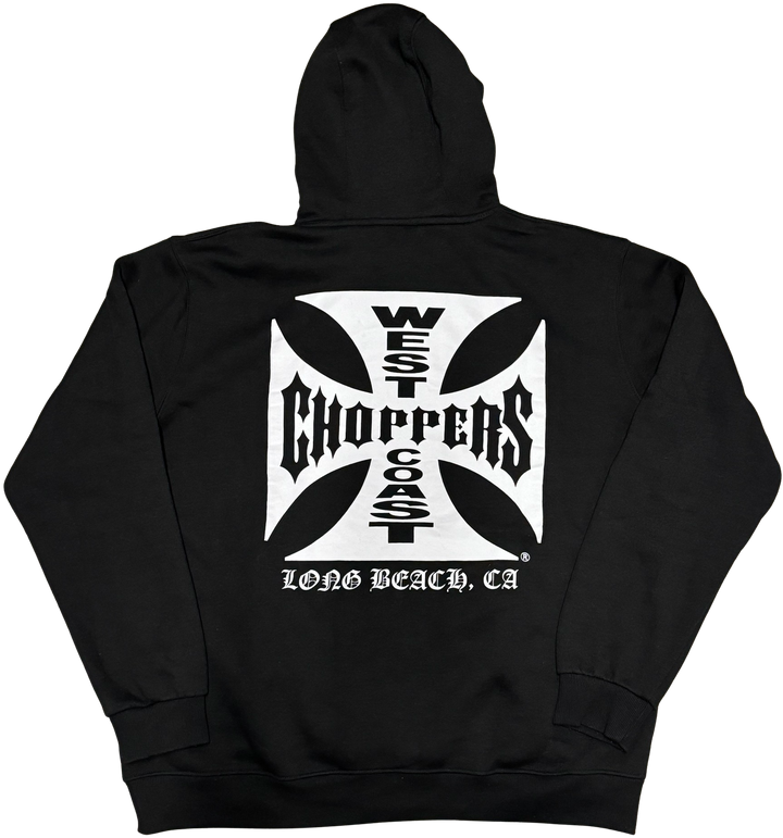 West Coast Choppers 'Cross Logo' Vintage Black Hoodie