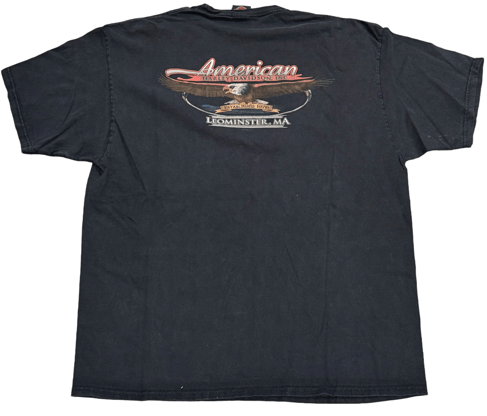 Harley Davidson 'Leominster MA' Vintage Black Tee