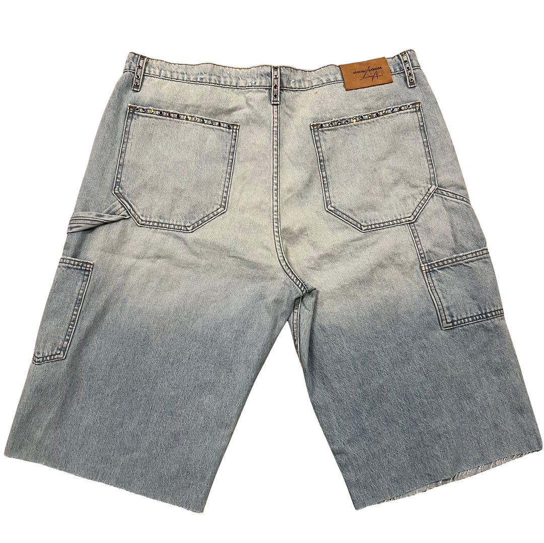 Bossi 'Multi-Color Studded' Light Wash Denim Shorts