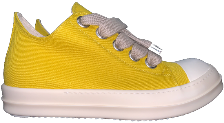 Rick Owens 'Lemon' Canvas Jumbo Lace Low Sneakers