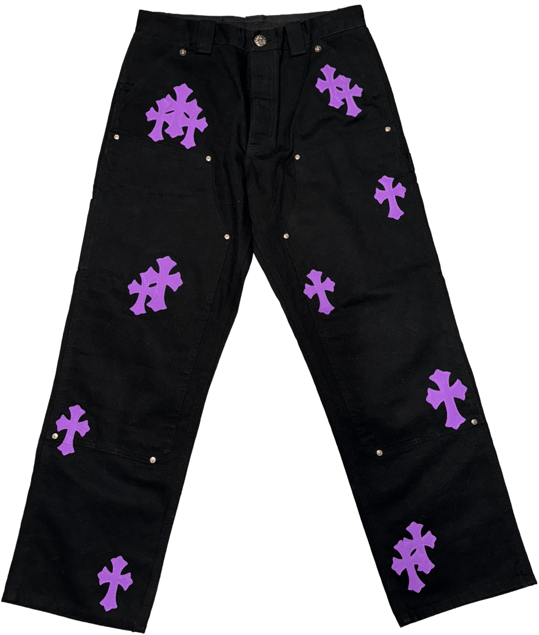 Chrome Hearts 'Purple' Cross Patch Carpenter Pants